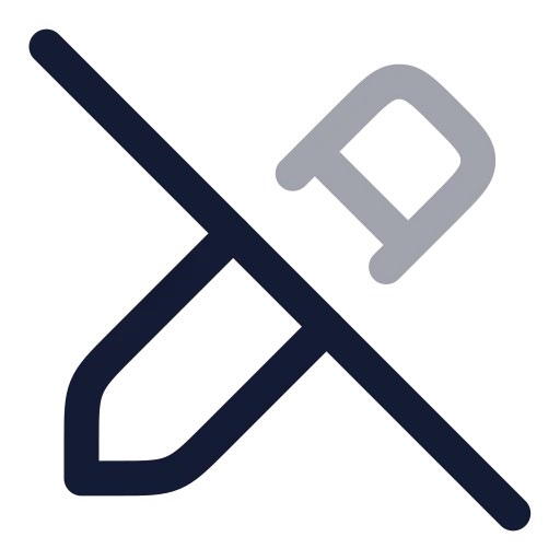 Pencil Off Icon in Twotone Rounded style