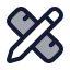 Pencilruler icon with duotone rounded style