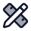 Pencilruler icon with duotone standard style