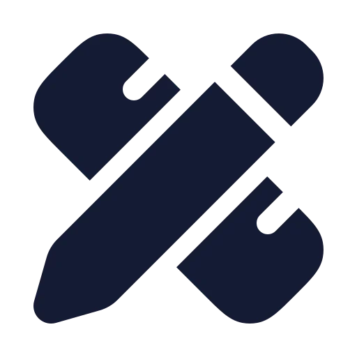 Pencil Ruler Icon in Solid Rounded style