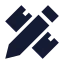 Pencilruler icon with solid sharp style