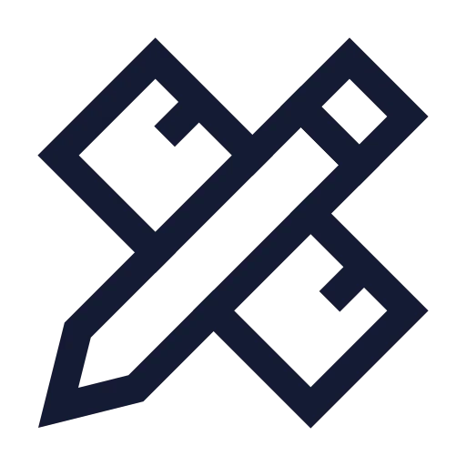 Pencil Ruler Icon in Stroke Sharp style