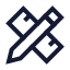 Pencilruler icon with stroke sharp style