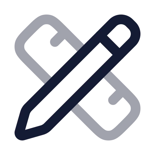 Pencil Ruler Icon in Twotone Rounded style