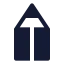 Pencil icon with solid sharp style