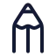 Pencil icon with stroke rounded style
