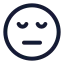 Pensive icon with stroke rounded style