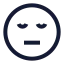 Pensive icon with stroke sharp style