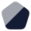 Pentagon icon with bulk rounded style