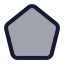Pentagon icon with duotone standard style