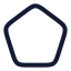 Pentagon icon with stroke rounded style