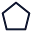 Pentagon icon with stroke sharp style