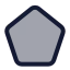 Pentagon icon with duotone standard style