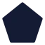 Pentagon icon with solid sharp style