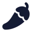 Pepper icon with solid rounded style