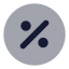 Percentcircle icon with bulk rounded style