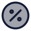 Percentcircle icon with duotone rounded style