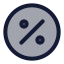 Percentcircle icon with duotone standard style