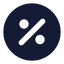 Percentcircle icon with solid rounded style