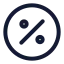 Percentcircle icon with stroke rounded style