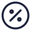 Percentcircle icon with stroke standard style