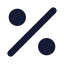 Percent icon with solid rounded style