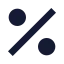 Percent icon with solid sharp style
