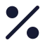 Percent icon with solid standard style