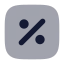 Percentsquare icon with bulk rounded style