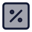 Percentsquare icon with duotone standard style