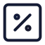 Percentsquare icon with stroke standard style