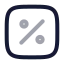 Percentsquare icon with twotone rounded style