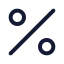Percent icon with stroke standard style