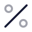 Percent icon with twotone rounded style