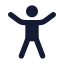 Personstanding icon with solid rounded style