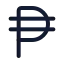 Philippinepeso icon with stroke rounded style