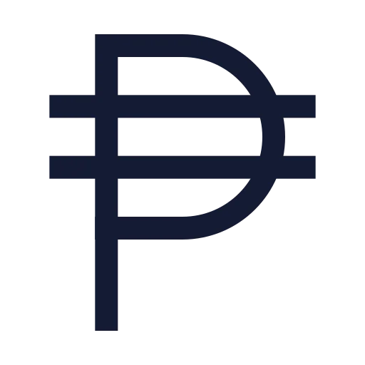 Philippine Peso Icon in Stroke Sharp style