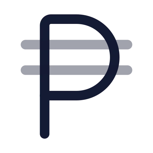 Philippine Peso Icon in Twotone Rounded style