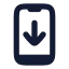 Phonearrowdown icon with solid rounded style