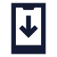 Phonearrowdown icon with solid sharp style