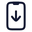 Phonearrowdown icon with stroke rounded style