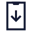 Phonearrowdown icon with stroke sharp style