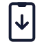 Phonearrowdown icon with stroke standard style