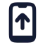 Phonearrowup icon with solid rounded style