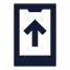 Phonearrowup icon with solid sharp style