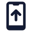 Phonearrowup icon with solid standard style