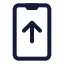 Phonearrowup icon with stroke standard style