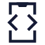 Phonedevelopermode icon with stroke sharp style