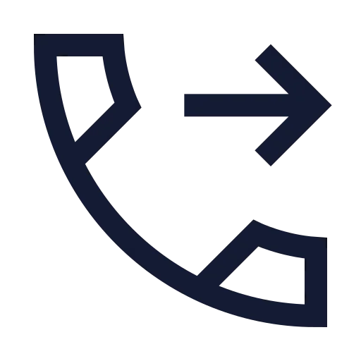 Phone Forwarded Icon in Stroke Sharp style