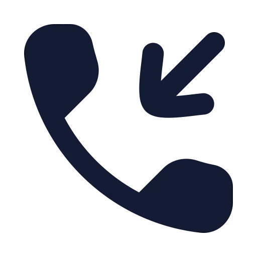 Phone Incoming Icon in Solid Rounded style
